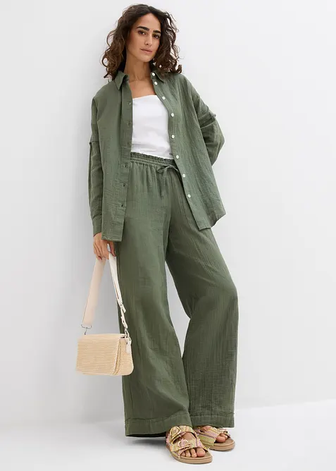 Oversize-skjorta av luftig muslin, bonprix