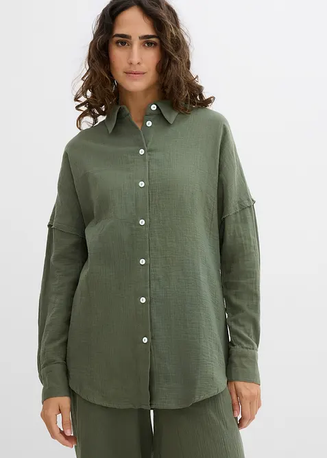 Oversize-skjorta av luftig muslin, bonprix