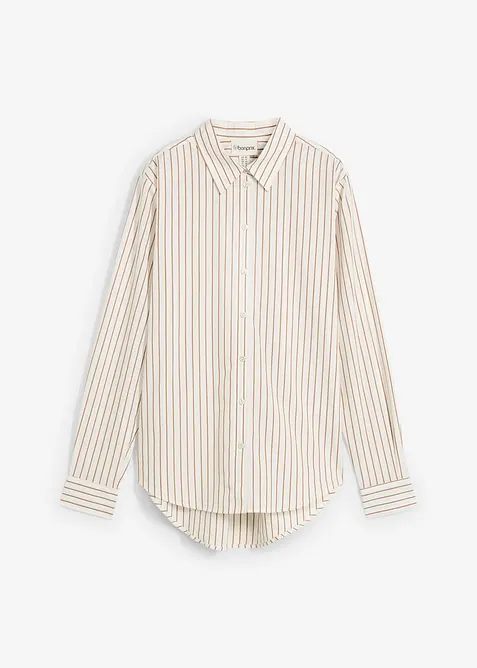 Skjortblus med silke, bonprix