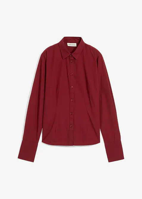 Skjortblus med silke, bonprix