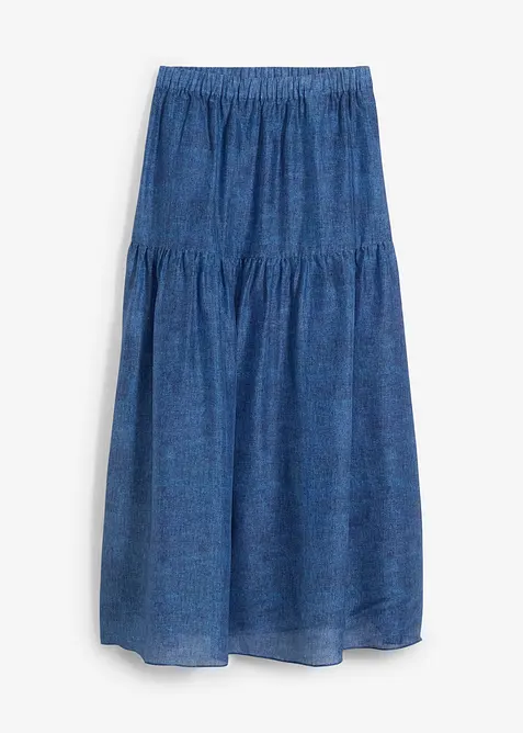 Maxikjol med silke, bonprix