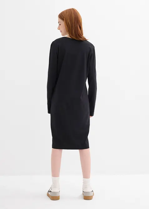 Jerseyklänning av elastisk bomullsmix (2-pack), bonprix