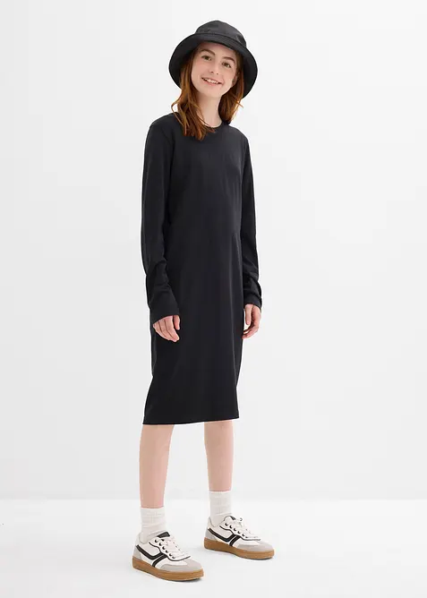 Jerseyklänning av elastisk bomullsmix (2-pack), bonprix