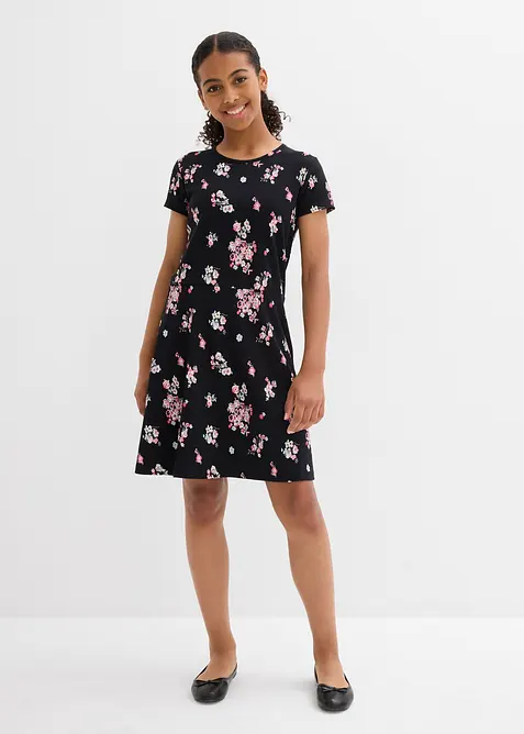 Jerseyklänning av elastisk bomullsmix, bonprix