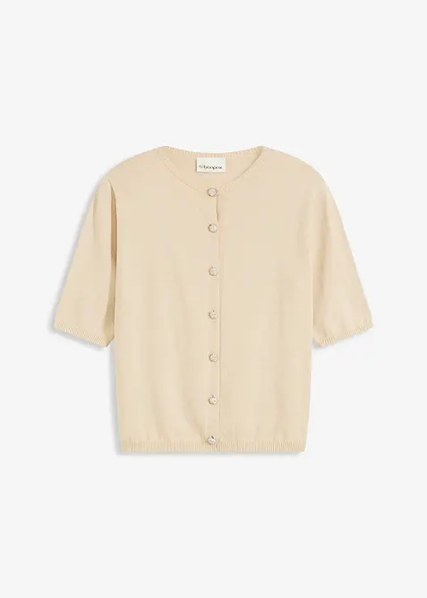 Finstickad cardigan i viskosmix, bonprix