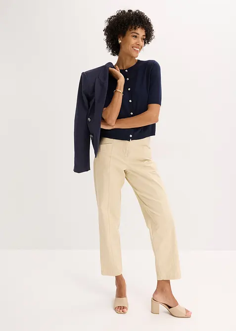 Finstickad cardigan i viskosmix, bonprix