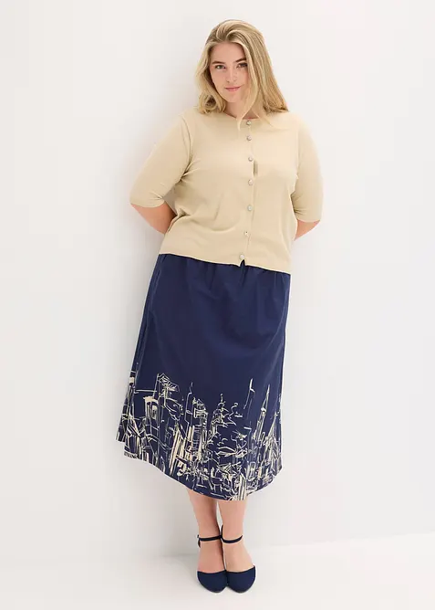 Finstickad cardigan i viskosmix, bonprix