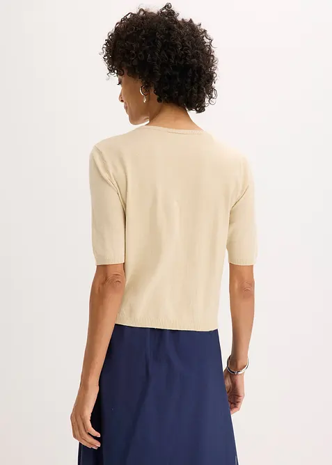 Finstickad cardigan i viskosmix, bonprix