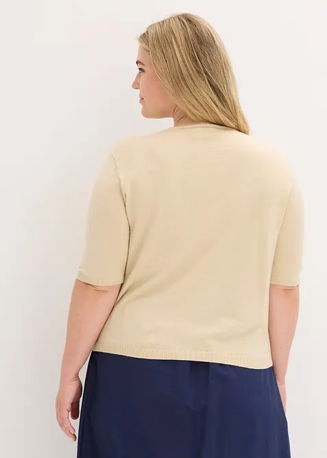 Finstickad cardigan i viskosmix, bonprix