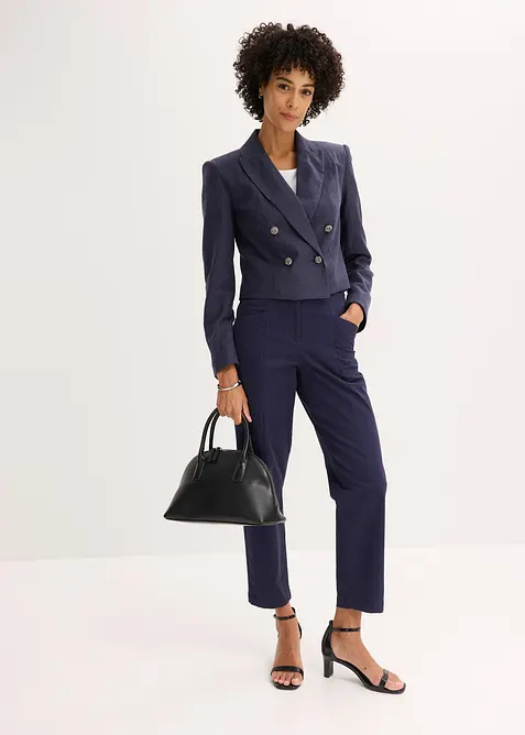 Twillbyxa med l&auml;tt avsmalnande ben, bonprix