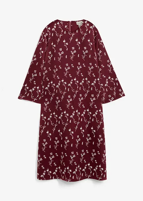 Blommig midiklänning av ren viskos, bonprix