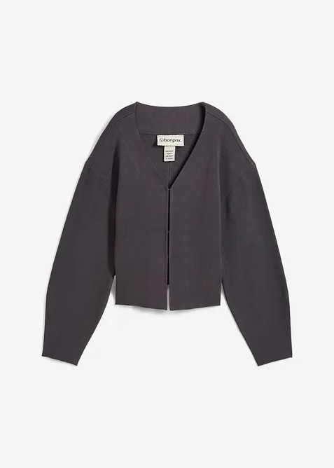 Stickad kofta i viskosmaterial, bonprix