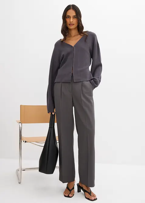 Stickad kofta i viskosmaterial, bonprix