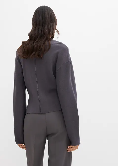 Stickad kofta i viskosmaterial, bonprix