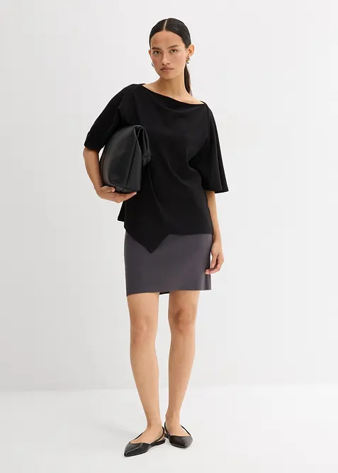 Stickad kjol av viskosmix, bonprix