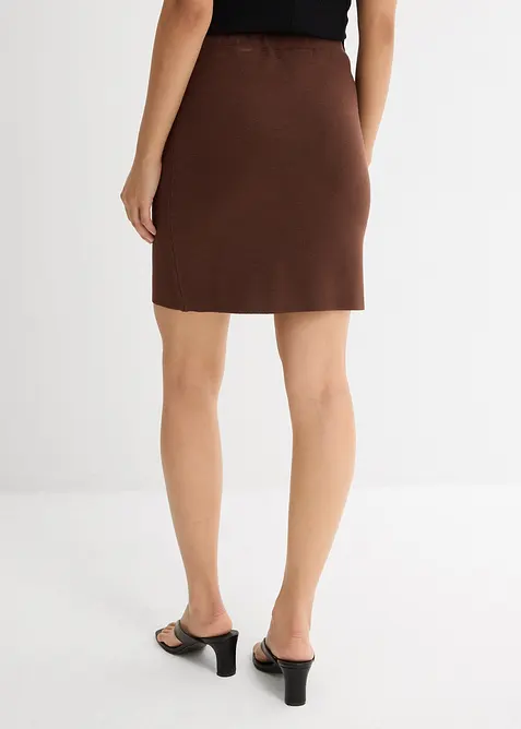 Stickad kjol av viskosmix, bonprix