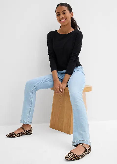 Dra-på jeans Mid Waist (2-pack), bonprix