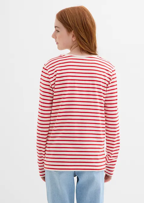 Långärmad tröja i ren ekologisk bomull (3-pack), bonprix