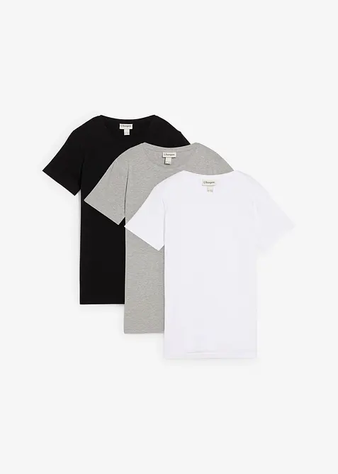 T-shirt av ekologisk bomull (3-pack), bonprix