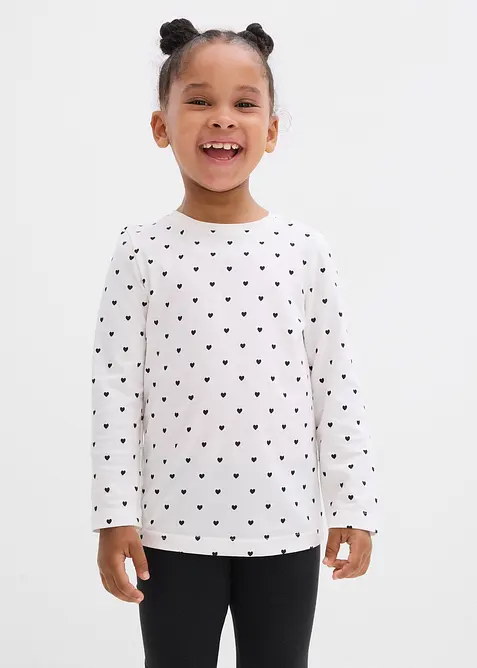 Långärmad topp av ekologisk bomull (3-pack), bonprix