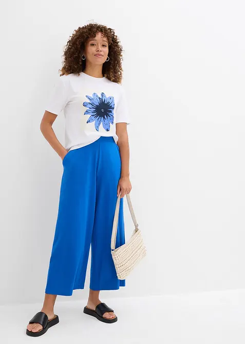 T-shirt med tryck, av ren bomull, bonprix