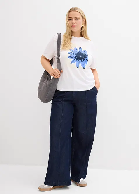 T-shirt med tryck, av ren bomull, bonprix