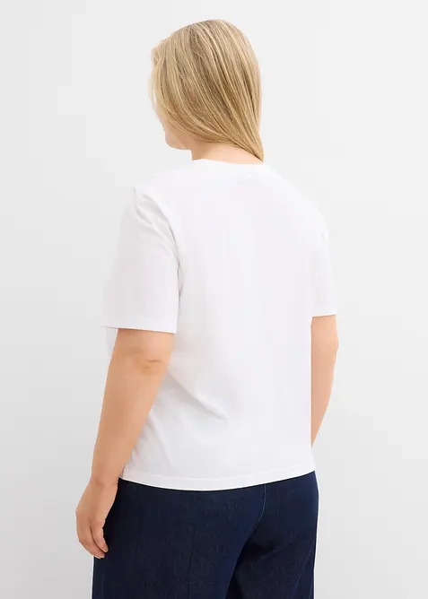 T-shirt med tryck, av ren bomull, bonprix
