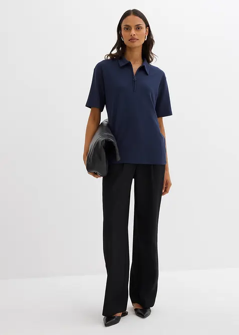 Pikétröja av viskosmix, bonprix