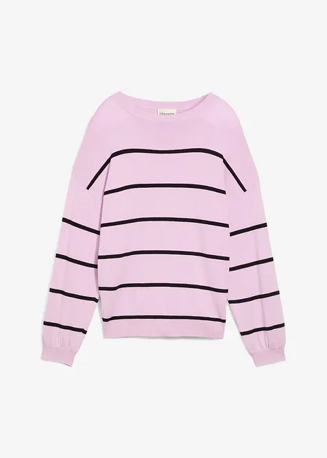 Finstickad tröja i viskosmix, bonprix