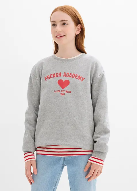 Sweatshirt med mjuk ekologisk bomull, bonprix