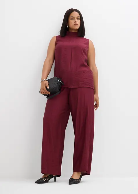 Långt linne av viskosmaterial med struktur, bonprix