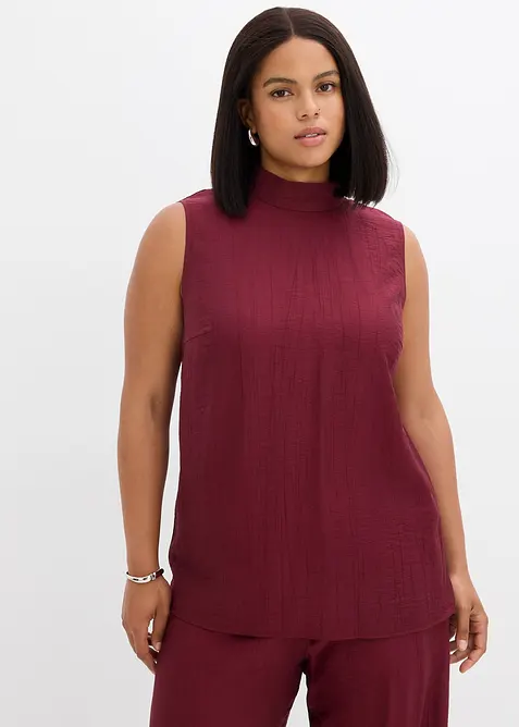 Långt linne av viskosmaterial med struktur, bonprix