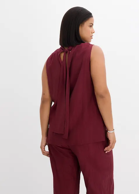 Långt linne av viskosmaterial med struktur, bonprix