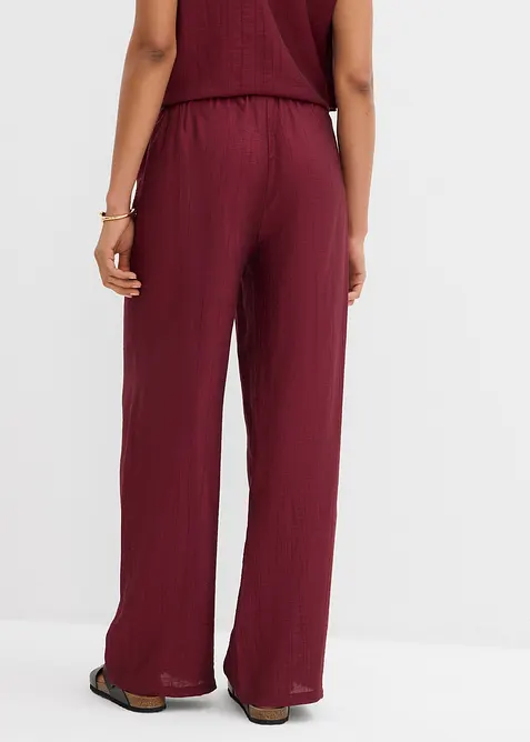 Dra på-byxa av viskosmaterial med struktur, bonprix