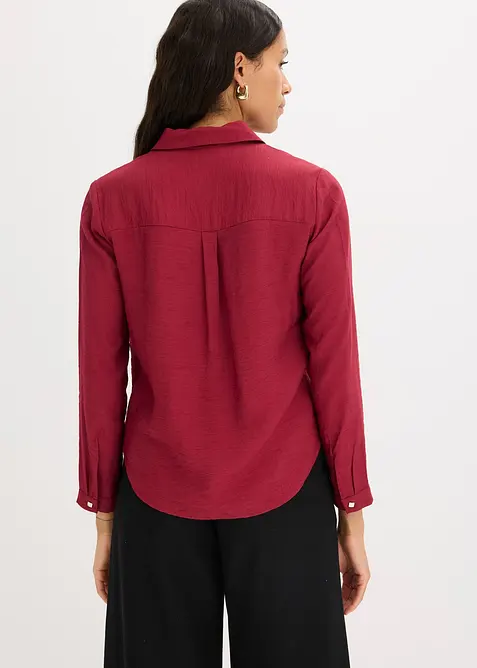 Blus med omlottdetalj av material med struktur, bonprix