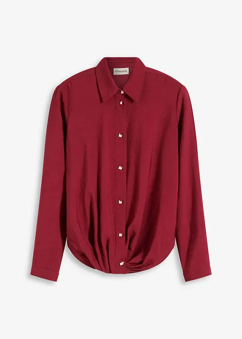 Blus med omlottdetalj av material med struktur, bonprix