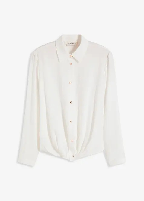 Blus med omlottdetalj av material med struktur, bonprix