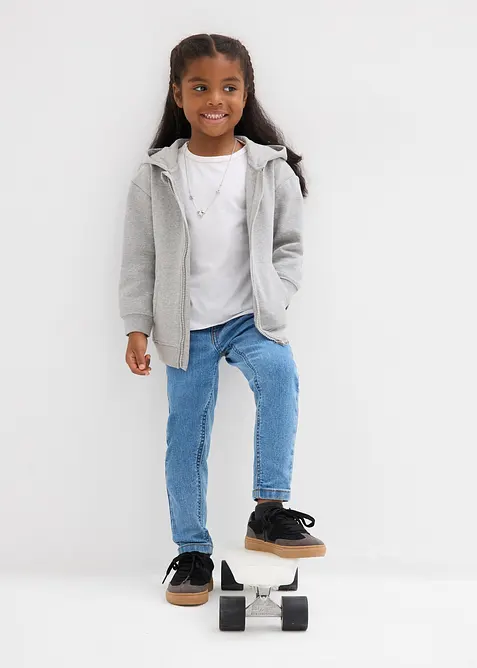 Munkjacka i sweatshirt av mjuk ekologisk bomullsmix, bonprix