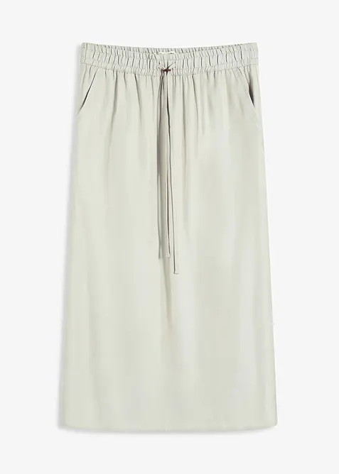 Midikjol av glansig satin, bonprix