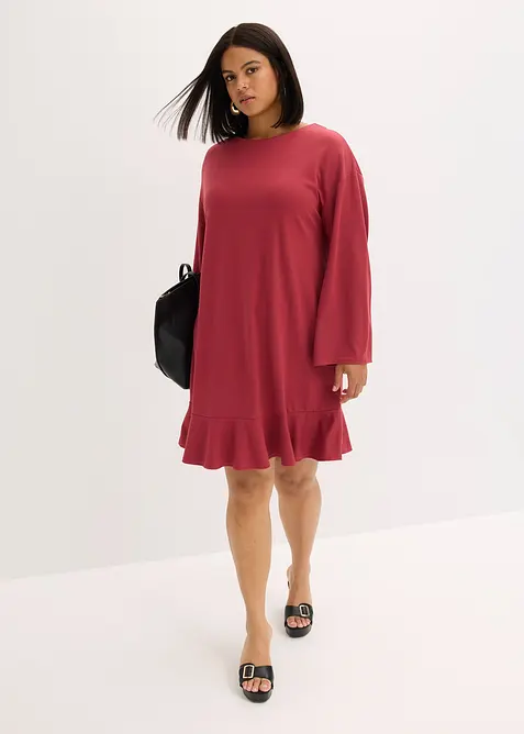 Kort klänning med volang, av punto di roma, bonprix