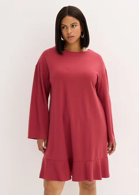 Kort klänning med volang, av punto di roma, bonprix