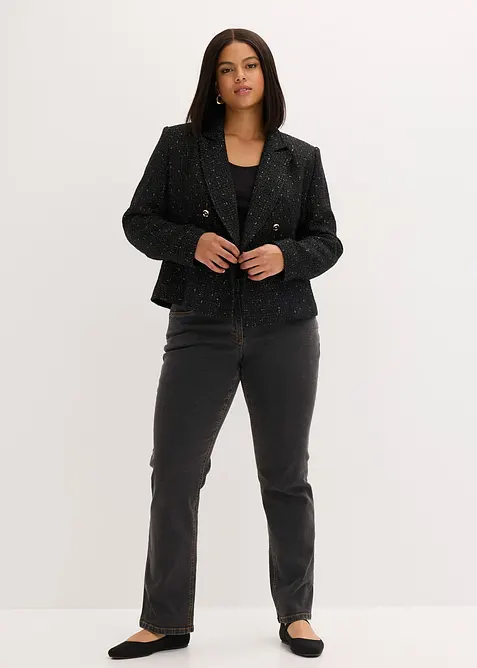 Kort kavaj av mjuk bouclé, bonprix