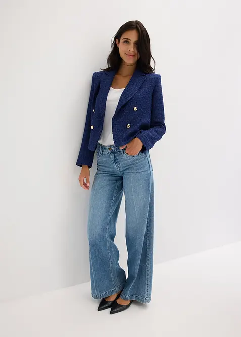 Kort kavaj av mjuk bouclé, bonprix