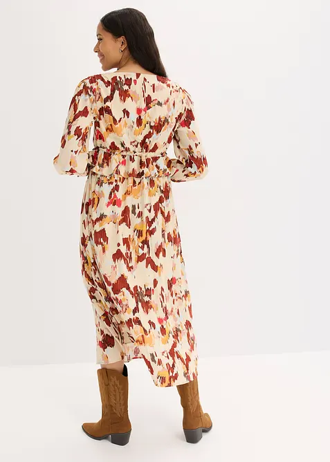 Mönstrad midiklänning med Lurex, bonprix