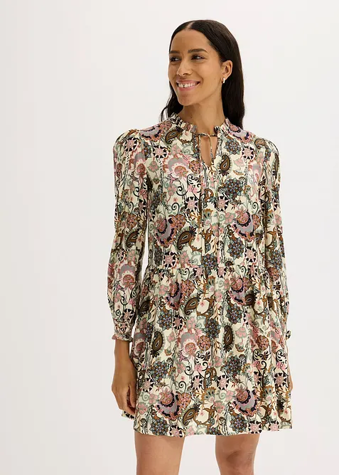 Mönstrad tunikaklänning, bonprix