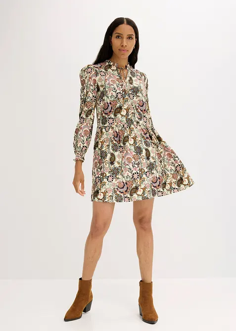 Mönstrad tunikaklänning, bonprix