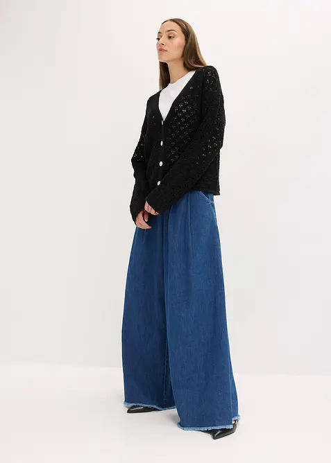 Hålmönstrad cardigan, bonprix