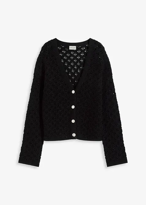 Hålmönstrad cardigan, bonprix