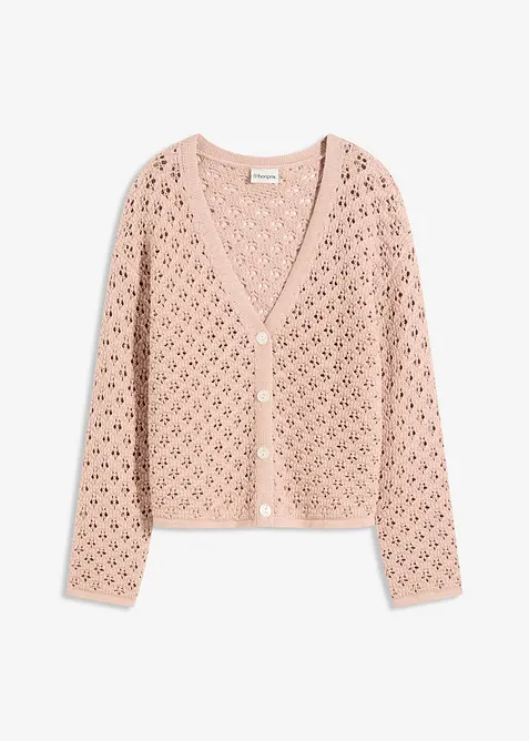 Hålmönstrad cardigan, bonprix