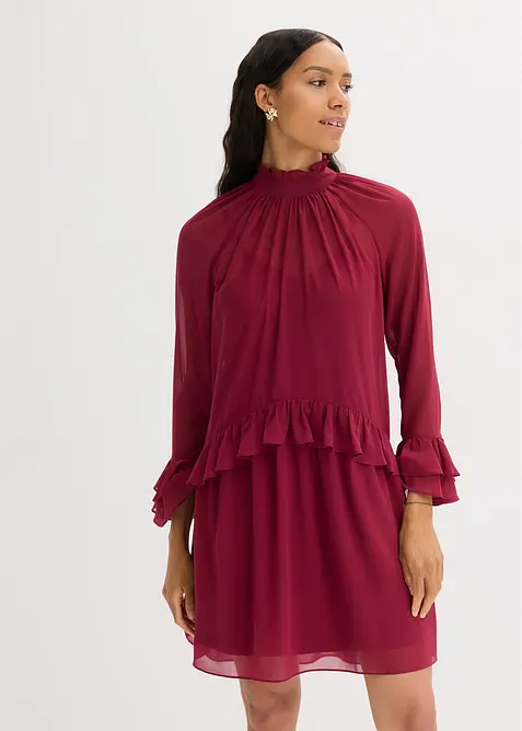 Chiffongkl&auml;nning med volanger, bonprix